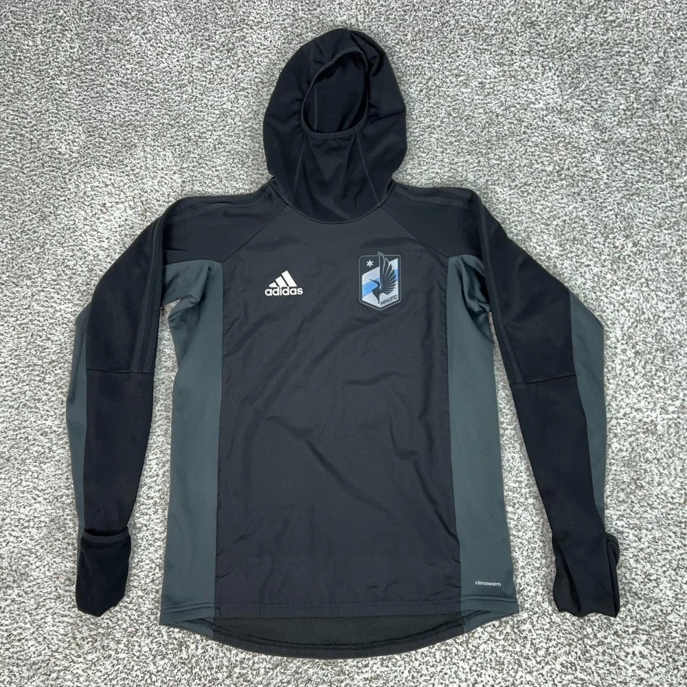 Minnesota‎ United FC Sweatshirt Mens Small Black MLS Soccer Adidas Hooded Top